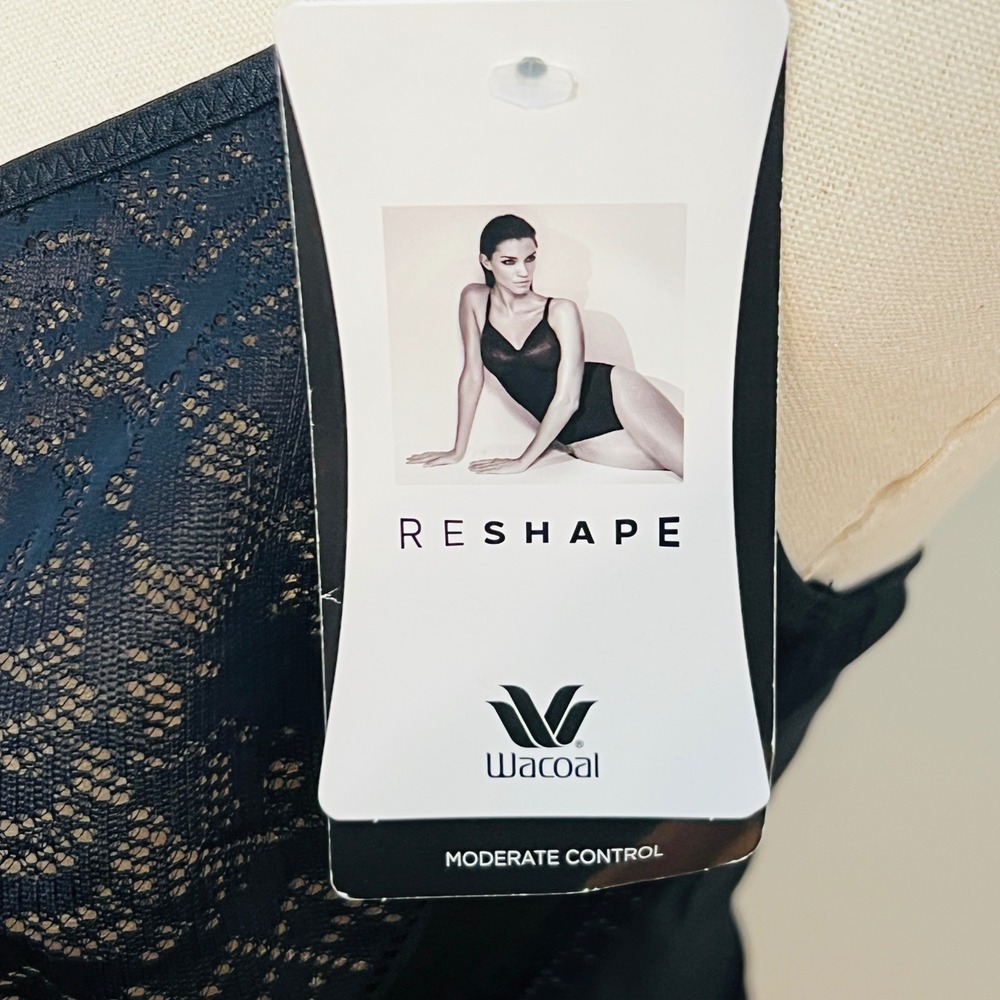 Wacoal Reshape Minimizer Bra Bodysuit Black Lace 801210 Moderate Control 36DD - Picture 3 of 6